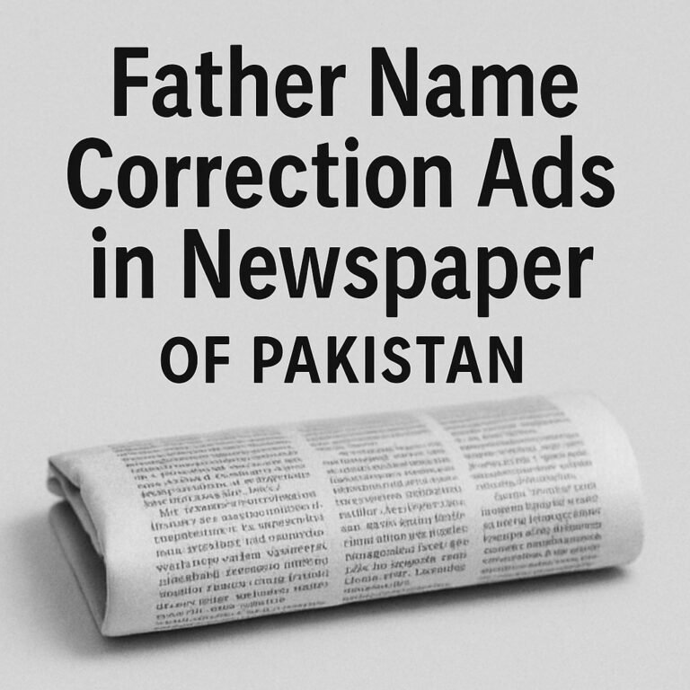 Book Father Name Correction Ads in Newspaper